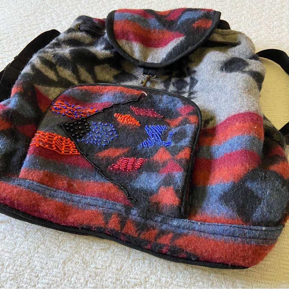 Wool Aztec Print Backpack - Picture 3 of 8